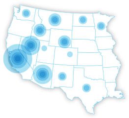 Western United States location circles